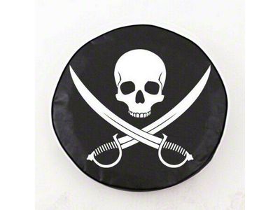 Jolly Roger Spare Tire Cover with Camera Port; Black (21-25 Bronco)