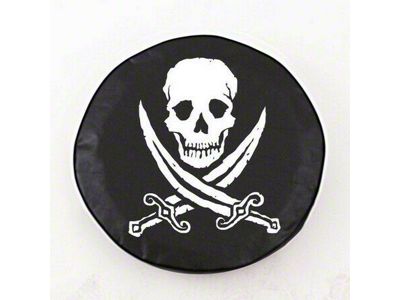 Jolly Roger Spare Tire Cover with Camera Port; Black (21-25 Bronco)