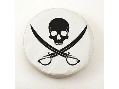 Jolly Roger Spare Tire Cover with Camera Port; White (21-25 Bronco)