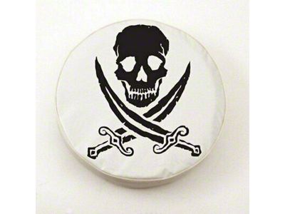 Jolly Roger Spare Tire Cover with Camera Port; White (21-25 Bronco)