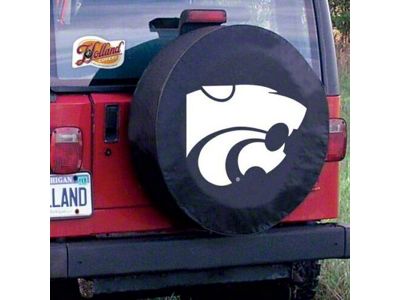 Kansas State University Spare Tire Cover with Camera Port; Black (21-25 Bronco)