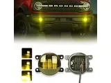 LED Fog Lights; Amber (21-26 Bronco w/ Plastic Front Bumper)