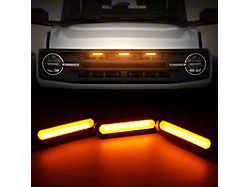 LED Grille Lights; Amber (21-25 Bronco Base, Black Diamond)