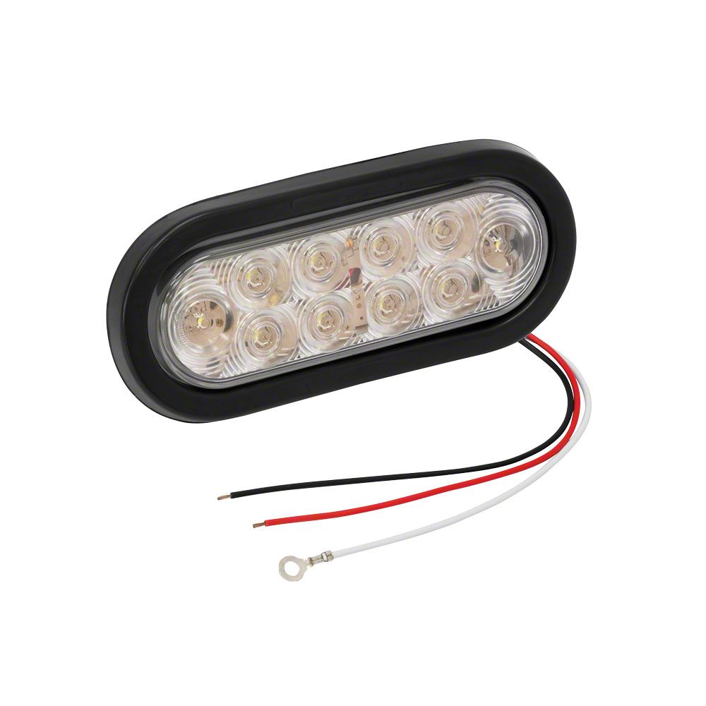 Bronco LED Oval Courtesy Light; Clear; With Grommet; With 3Wire 90