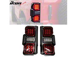 LED Tail Lights; Black Housing; Red Lens (21-25 Bronco, Excluding Base)