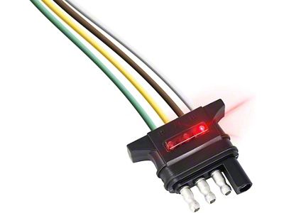 LED Test 4-Flat Trailer End Connector; 24-Inches