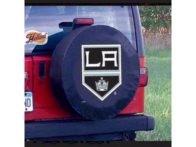 Los Angeles Kings Spare Tire Cover with Camera Port; Black (21-25 Bronco)