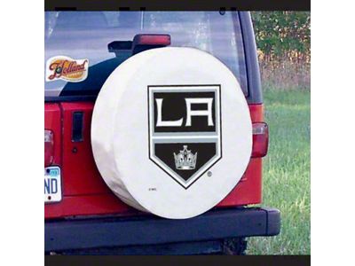 Los Angeles Kings Spare Tire Cover with Camera Port; White (21-25 Bronco)