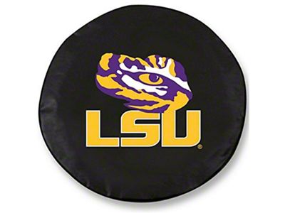 Louisiana State University Spare Tire Cover with Camera Port; Black (21-25 Bronco)