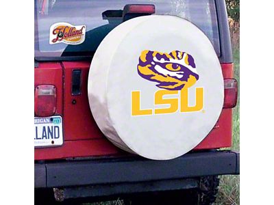 Louisiana State University Spare Tire Cover with Camera Port; White (21-25 Bronco)