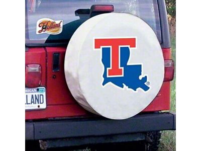 Louisiana Tech University Spare Tire Cover with Camera Port; White (21-25 Bronco)