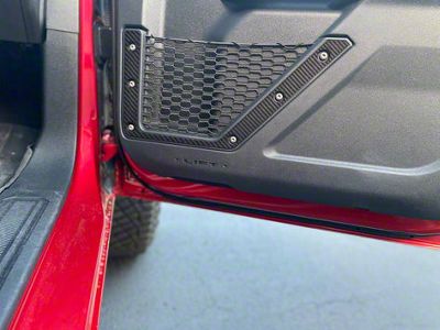 Lower Front Door Accent Trim; Raw Carbon Fiber (21-25 Bronco)
