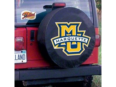 Marquette University Spare Tire Cover with Camera Port; Black (21-25 Bronco)