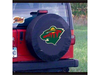 Minnesota Wild Spare Tire Cover with Camera Port; Black (21-25 Bronco)
