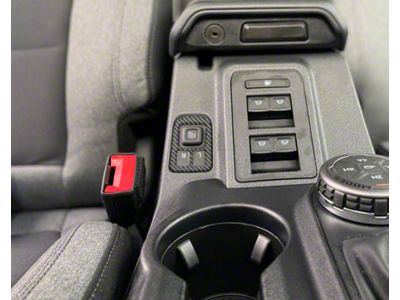 Mirror Control Switch Accent Trim; Domed Carbon Fiber (21-25 Bronco)