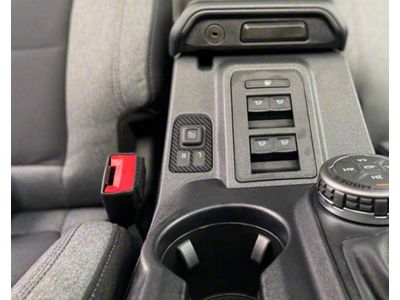 Mirror Control Switch Accent Trim; Raw Carbon Fiber (21-25 Bronco)