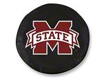 Mississippi State University Spare Tire Cover with Camera Port; Black (21-25 Bronco)