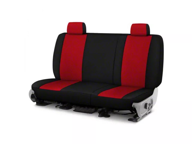 Red Bench Cover Bronco Neosupreme Custom 2nd Row Bench Seat Covers; Red/Black (21-26 ...