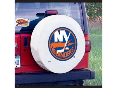 New York Islanders Spare Tire Cover with Camera Port; White (21-25 Bronco)