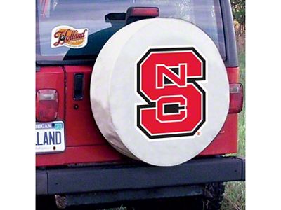 North Carolina State Spare Tire Cover with Camera Port; White (21-25 Bronco)