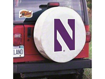 Northwestern University Spare Tire Cover with Camera Port; White (21-25 Bronco)