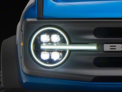 AlphaRex NOVA-Series LED Projector Headlights; Alpha Black Housing; Clear Lens (21-25 Bronco)