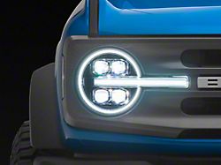 AlphaRex NOVA-Series LED Projector Headlights; Black Housing; Clear Lens (21-25 Bronco)