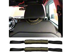 Nylon Paracord Headrest Grab Handles; Green (21-25 Bronco)