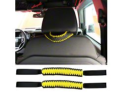 Nylon Paracord Headrest Grab Handles; Yellow (21-25 Bronco)