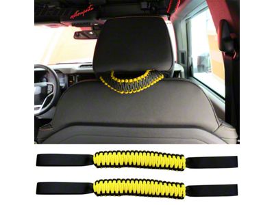 Nylon Paracord Headrest Grab Handles; Yellow (21-25 Bronco)
