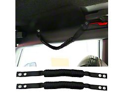 Nylon Paracord Roll Bar Grab Handles; Black (21-25 Bronco)