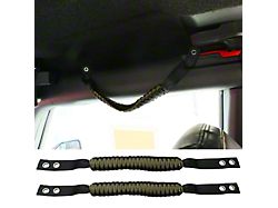 Nylon Paracord Roll Bar Grab Handles; Green (21-25 Bronco)