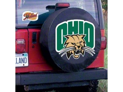 Ohio University Spare Tire Cover with Camera Port; Black (21-25 Bronco)
