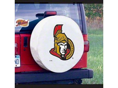 Ottawa Senators Spare Tire Cover with Camera Port; White (21-25 Bronco)