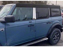 Pillar Post Trim; Stainless Steel; 4-Piece (21-25 Bronco 4-Door)