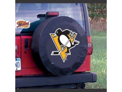 Pittsburgh Penguins Spare Tire Cover with Camera Port; Black (21-25 Bronco)