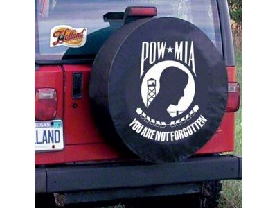 POW-MIA Spare Tire Cover with Camera Port; Black (21-25 Bronco)