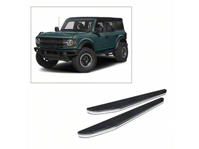 Premium Running Boards; Black (21-25 Bronco 4-Door)