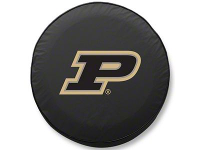 Purdue University Spare Tire Cover with Camera Port; Black (21-25 Bronco)