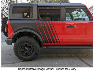 Quarter Panel Side Fading Decals; Gloss Flame Red (21-25 Bronco 4-Door)