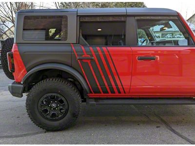 Quarter Panel Side Fading Decals; Matte Black (21-25 Bronco 4-Door)