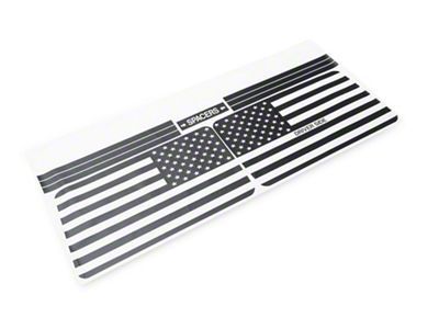 Quarter Window American Flag Decals; Matte Black (21-25 Bronco 4-Door w/ Hard Top)