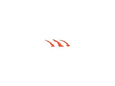 Raptor Emblem Claw Mark Inserts; Code Orange (22-25 Bronco Raptor)