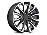 Raptor Style Gloss Black Machined 6-Lug Wheel; 20x9; 30mm Offset (22-26 Bronco Raptor)