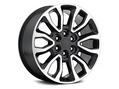 Raptor Style Gloss Black Machined 6-Lug Wheel; 20x9; 30mm Offset (22-25 Bronco Raptor)