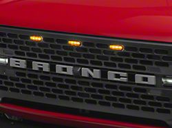 Raptor Style LED Grille Lights; Amber (21-25 Bronco, Excluding Raptor)