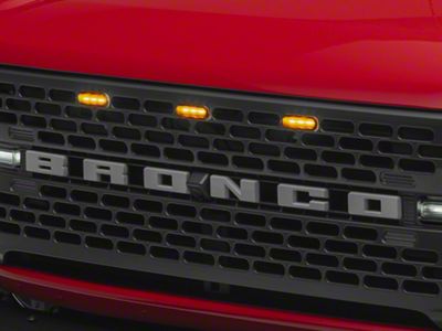 Raptor Style LED Grille Lights; Amber (21-25 Bronco, Excluding Raptor)