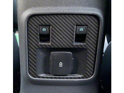 Rear Center Console Accent Trim; Raw Carbon Fiber (21-25 Bronco 4-Door)