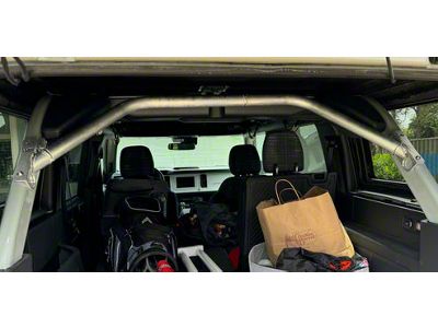 Rear Roll Cage Brace; Single Arched; Bare (21-25 Bronco 4-Door, Excluding Raptor)
