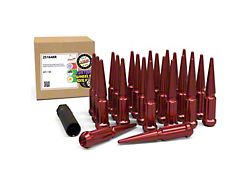 Red Spike Lug Nut Kit; 14mm x 1.5; Set of 24 (22-25 Bronco Raptor)